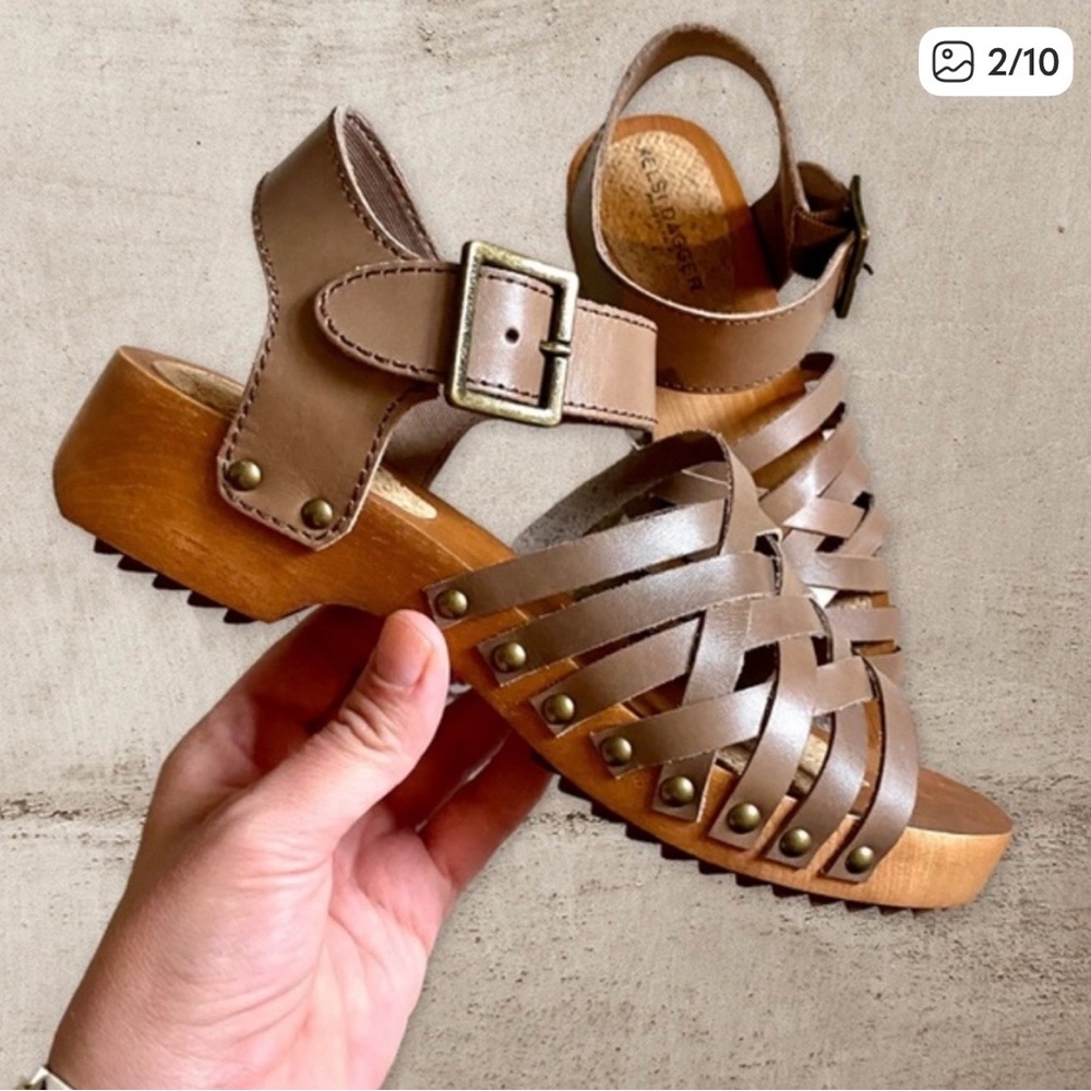 NIB Kelsi Dagger Brooklyn Harling Clog Sandal Anthropologie Taupe Brown sz 7 - Picture 2 of 7